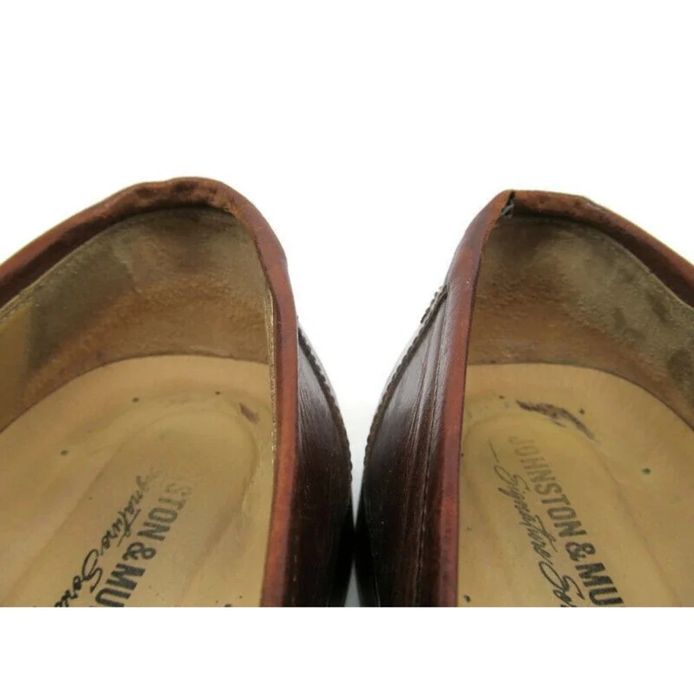 Johnston & Murphy Signature Series Brown Leather Tassel Dress Loafers US 10 M